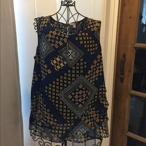 Multi Print Sleeveless Blouse